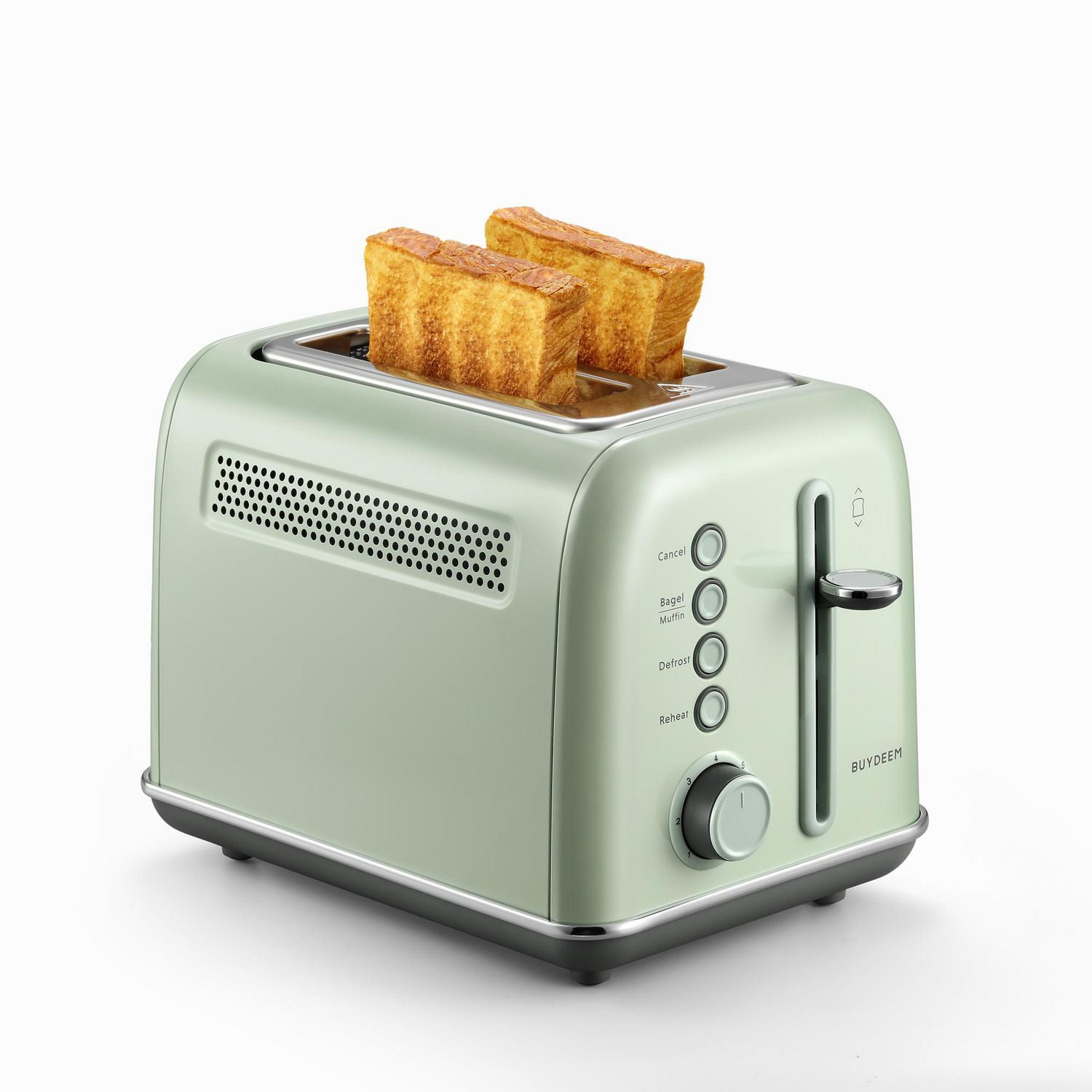 Stainless Steel 2-Slice Retro Toaster DT620, Bagel and Muffin Function, 7-Shade Settings.