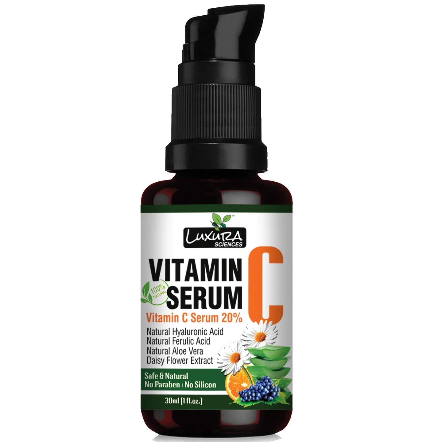 Luxura Sciences Vitamin C Serum 30 Ml For Skin Glow Anti Ageing Vit C Natural Hyaluronic Acid Ferulic Acid Glutathione Vitamin E And More Natural Extracts For Winter Special Walmart Com