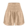 thumbnail image 5 of ABATAB Women's Shorts Trendy Summer Smocked Casual Cute Shorts Comfy Elastic Waist Shorts, 5 of 7