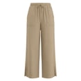 thumbnail image 6 of BOOMNY Toddler Girls Baggy Pants Wide Leg Pants for Girl Trendy Solid Color Elastic Waist Drawstring Lightweight Loose Fit Summer Beach Joggers With Pocket, 6 of 8