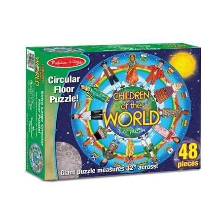 - Melissa & Doug Children of the World Jumbo Jigsaw Floor Puzzle (48 pcs, 32 inches diameter)
