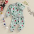 thumbnail image 2 of Okbabeha Christmas Outfit Toddler Baby Boy Girl Clothes 0 3 6 9 12 18 24Months 2t 3t Candy Cane Sweatshirt Top+Long Pants Set, 2 of 7