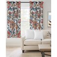 thumbnail image 2 of Red Blue Floral Blackout Curtains for Bedroom Living Room Darkening Curtains 54 Inch Long Modern Watercolor Flower Leaf Plant Short Curtain for Small Window Treatment Grommet Drapes 52"x54"x2, 2 of 9