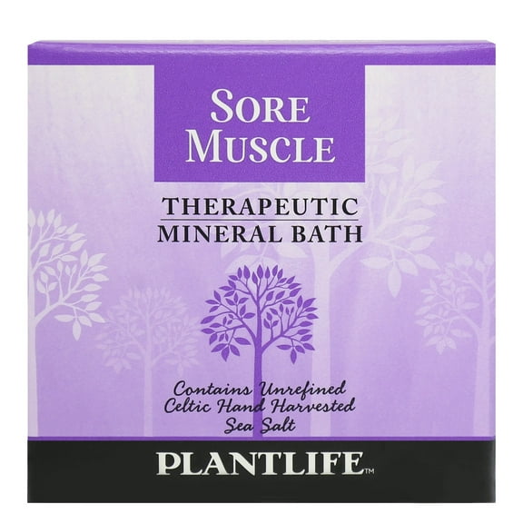 Plantlife Sore Muscle Therapeutic Mineral Bath Salt – 3 oz Natural Bath Soak for Muscle Aches, Recovery & Relaxation