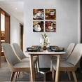 thumbnail image 5 of 4 Panels Modern kitchen Wall Decor coffee Canvas Wall Art for dining room Restoring ancient ways Coffee tableware Pictures coffee shop Giclee watercolor Painting Home decoration Prints Artwork, 5 of 6
