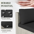 thumbnail image 4 of MRUAKA Outdoor Patio Furniture Set, 6-Piece Modular Sectional Sofa With Tea Table、Gas stove table and Free Cushion, PE Wicker Outdoor Conversation Set for Patio, Garden, Backyard,Black, 4 of 11