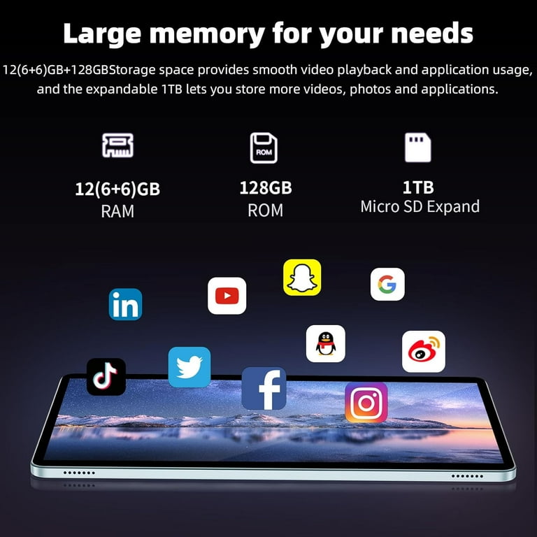 Android 14 Tablet, 11 inch Tablets Octa-Core, 12GB RAM 128GB ROM 1