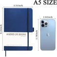 thumbnail image 2 of SAYEEC Lined Journal Notebook, 200 Pages Hardcover Notebook, A5 Meeting Notebook for Work, Premium Thick Paper with Inner Pocket for Writing Note Taking Office Medium 5.5"×8.3" (Blue), 2 of 7