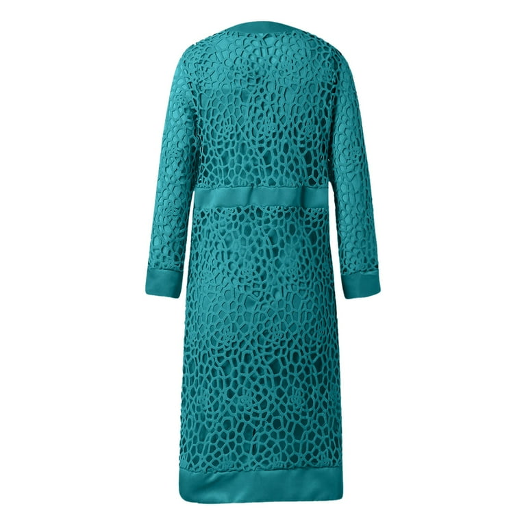 blue long sleeve two piece prom dress Two Piece Long Sleeves Lace Prom Dress Party Dress with Slit PG446 US10 / Custom Color