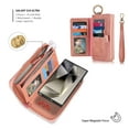 thumbnail image 5 of Allytech Wallet Case for Samsung Galaxy S24 Ultra, Zipper Pocket + Card Slots, [Full Body Protection] PU Leather Zipper Wallet Detachable Magnetic Phone Case with Wristband & Buckle - Pink, 5 of 9