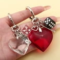 thumbnail image 5 of Korea Y2K Red Heart Shaped Fashion Dice Glass Crystal Keychain Phone Valentine's Day Gifts Backpack Keyring Accessories, 5 of 7
