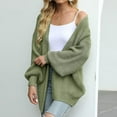 thumbnail image 5 of iHPH7 Open Front Cardigan for Women Bell Sleeve Cardigan Casual Outerwear Oversized Sweaters for Women Open Cardigans for Women Travel Cardigan Fall Outfits for Women Green L, 5 of 6