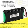 thumbnail image 5 of 10pc Exell 7.2V Custom NiMH 2200mAh Battery Pack 6" 22AWG Bare Leads, 5 of 5