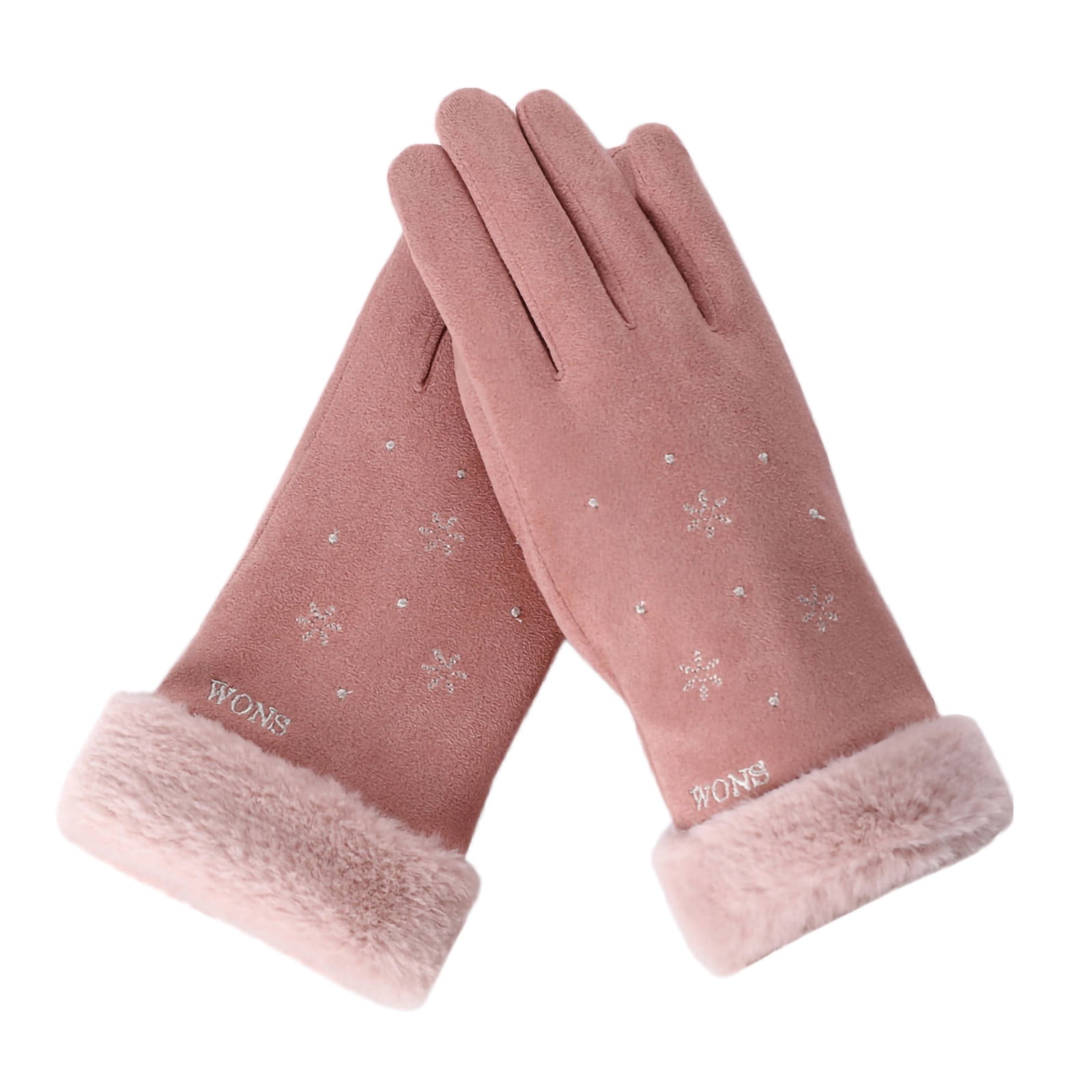 Dadaria Fingerless Gloves for Women Winter Warm Thickened Outdoor Cold Proof Suede Screen
