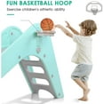 thumbnail image 5 of Arlopu Plastic Toddlers First Slide, Sturdy Kids Slide Play Climber with Basketball Hoop Indoor Outdoor Toy for Kids 2-6 Years, 5 of 12