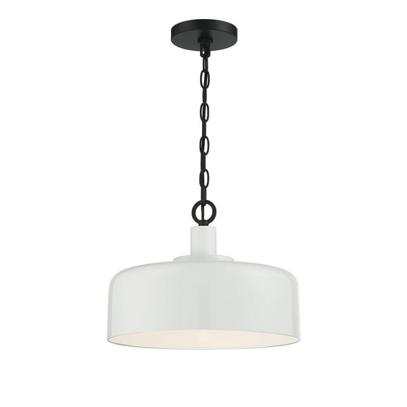 Trade Winds Loretta 1-Light Pendant in White with Black