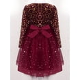 thumbnail image 4 of iEFiEL Kids Girls Shiny Sequins Princess Birthday Party Dress Velvet Tulle Tutu Dress Wedding Pageant Ball Gown Red 11-13, 4 of 7