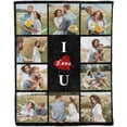 thumbnail image 3 of Custom Blanket with Photos Text Customized Blanket Personalized Flannel Throw Blankets for Adult Kid Birthday Christmas Halloween Fathers Mothers Valentines Day Gift 40x30inch, 3 of 6