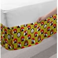 thumbnail image 2 of Panda Bed Skirt, Japanese Animal with Bamboo Sticks Pattern, Elastic Bedskirt Dust Ruffle Wrap Around for Bedding Decor, 4 Sizes, Yellow Green Vermilion, by Ambesonne, 2 of 2