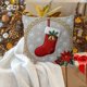 thumbnail image 5 of Seyotauo Christmas Linen Pillow Cover 18x18 inch with Imitation Embroidery Festive Patterns Cover for Farmhouse Bedroom Sofa Home Decor,Flax Craft for Christmas Pillow Cover,Hidden Zipper Easy to Use, 5 of 6