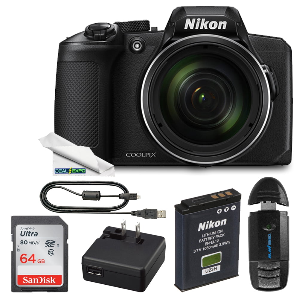 Nikon COOLPIX B600 Digital Camera (Black) +64GB Memory Card Bundle