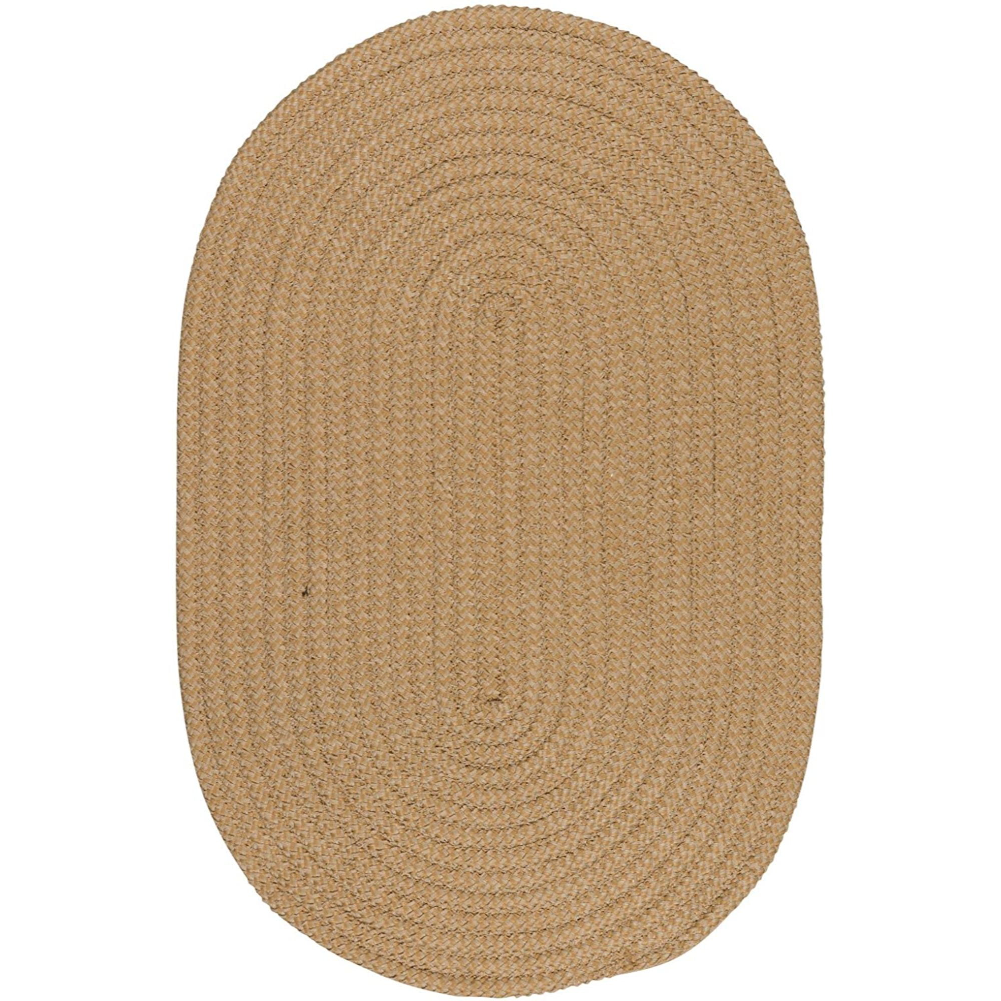 17" Taupe Brown Traditional Style Oval Area Throw Rug Sample