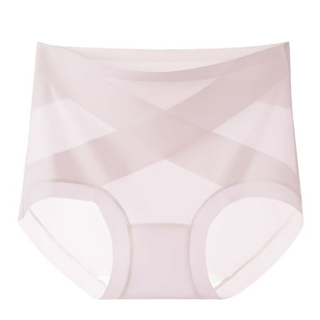 4 Packs Women s Underwear High Waist Non Silk Crotch Bactericidal Lightweight Plastic Briefs Panties for Women XXL Pink