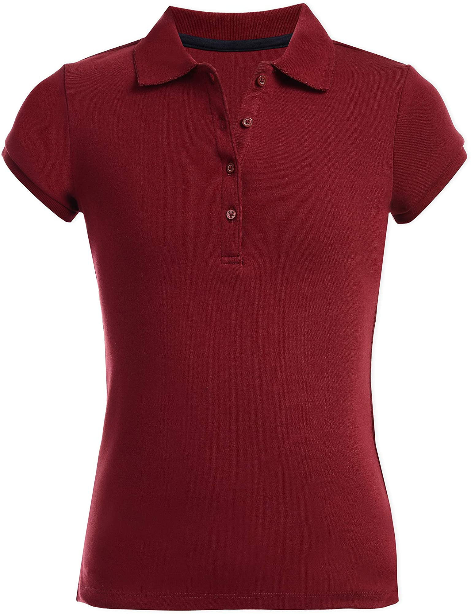 Nautica Girls Uniform Short Sleeve Polo with Picot Stitch Collar School Uniform Polo Shirt