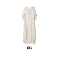 thumbnail image 4 of Vestido suelto femenino Qarigey manga corta primavera verano Cuello Irregular Casual Beige XXL, 4 of 6