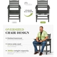 thumbnail image 6 of Poteban Patio Dining Chairs Set of 2, HDPE Outdoor Furniture Set, Outdoor Dining Set for Garden, Backyard, Poolside (Gray, 4 Chairs), 6 of 7