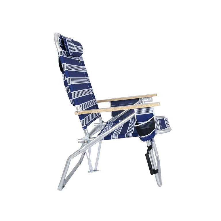 Big Jumbo 500 lbs XL Aluminum Heavy Duty Beach Chair for Big Tall 4 Reclining Positions