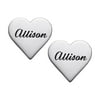 Personalized Women's Sterling Silver or Gold over Silver Heart Stud Earrings