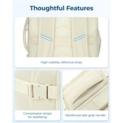 BAGSMART Travel Backpack, 30L Flight Approved Carry on Backpack with Door Lock, 17.3 Inch TSA Personal Item Backpack with Shoe Bag,Suitcase for Travel, Cream