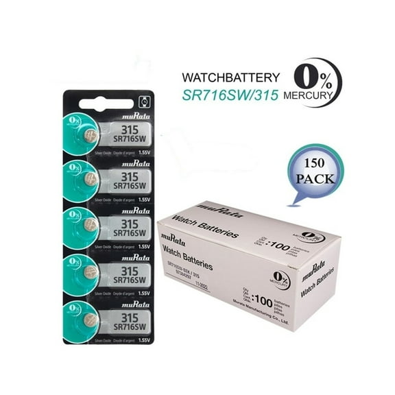 Murata 315 Watch battery - Strip of 150 Batteries
