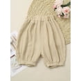 thumbnail image 4 of Nyeemya Infant Baby Girls Boys Soft Cotton Linen Shorts Bloomers Toddler Summer Breathable Loose Champagne 80, 4 of 7