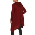 thumbnail image 3 of KIHOUT Men's Long Sleeve Tops Men Hooded Solid Irregular Long Sleeve Outwear Sweatshirts Blouse, 3 of 8