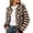 Brown, variant on Women's Striped Leopard Print Button Down Long Sleeve Knitted Cardigan Sweaters (Black M)
