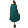 thumbnail image 4 of Pastel by Vivienne Women's Swing Midi Dress Plus Size Teal XXX-Large, 4 of 4