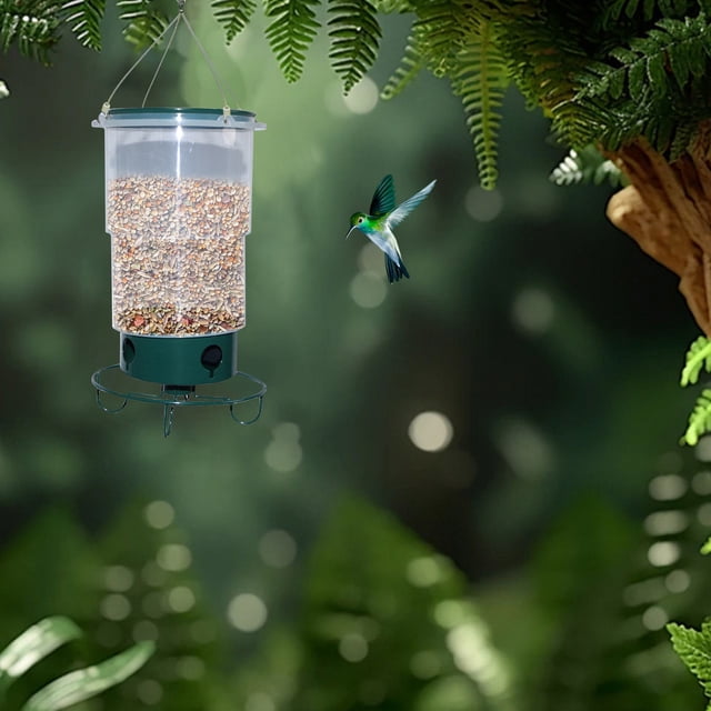 Hot6sl Ofertas de La Semana Comedero Retráctil y Práctico para Pájaros Colgantes de Color Verde para Exteriores, para Jardín, Patio, de Hierro