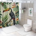 thumbnail image 7 of Orinice  Tropical Birds Leaves Shower Curtain for Bathroom Toucan Green Jungle Palm Leaf Decorative Bath Curtain Polyester Fabric Waterproof Bathroom Curtain with 12 Hooks 60x72, 7 of 7