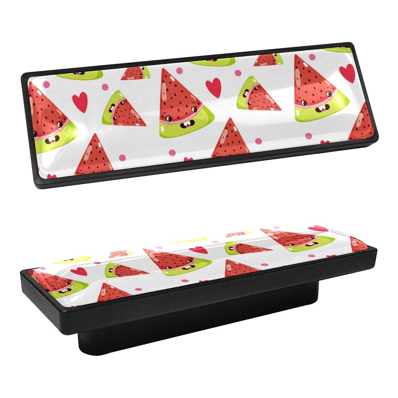 4 Pcs Rectangle Handle Cupboard Knob Drawer Pulls Handle Fruits