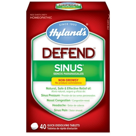 Hyland’s DEFEND Sinus, Natural Relief of Sinus Pain and Pressure, Headache and Nasal Congestion Due to Common Cold, 4O Count