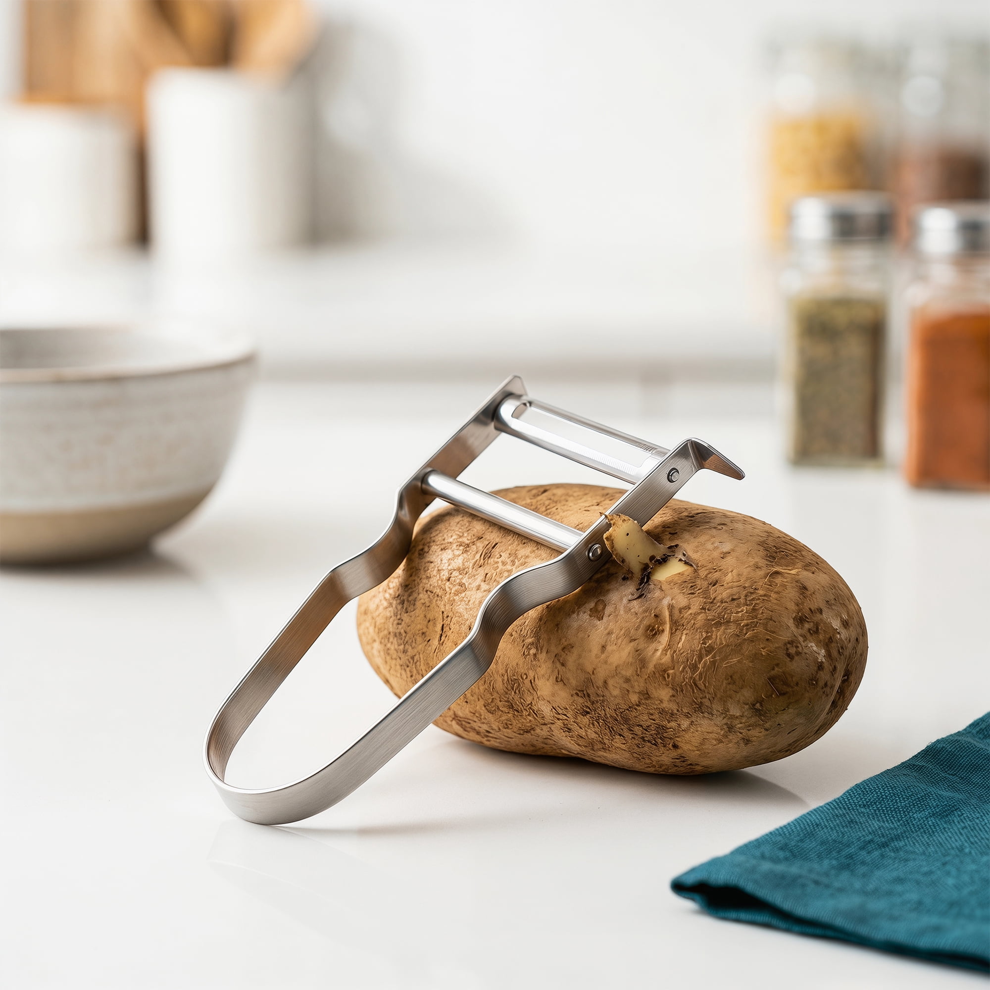 Unique Bargains Stainless Steel Vegetable Peeler with Ergonomic Handle Silver 4.4x2.6 inch