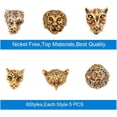 thumbnail image 6 of 6 Style Antique Gold Spacer Beads 30pcs Leopard Tiger Lion Fox Head Beads Connector Charm Beads for Men Bracelet Necklace Earrings Jewelry Making Supplies, 6 of 7
