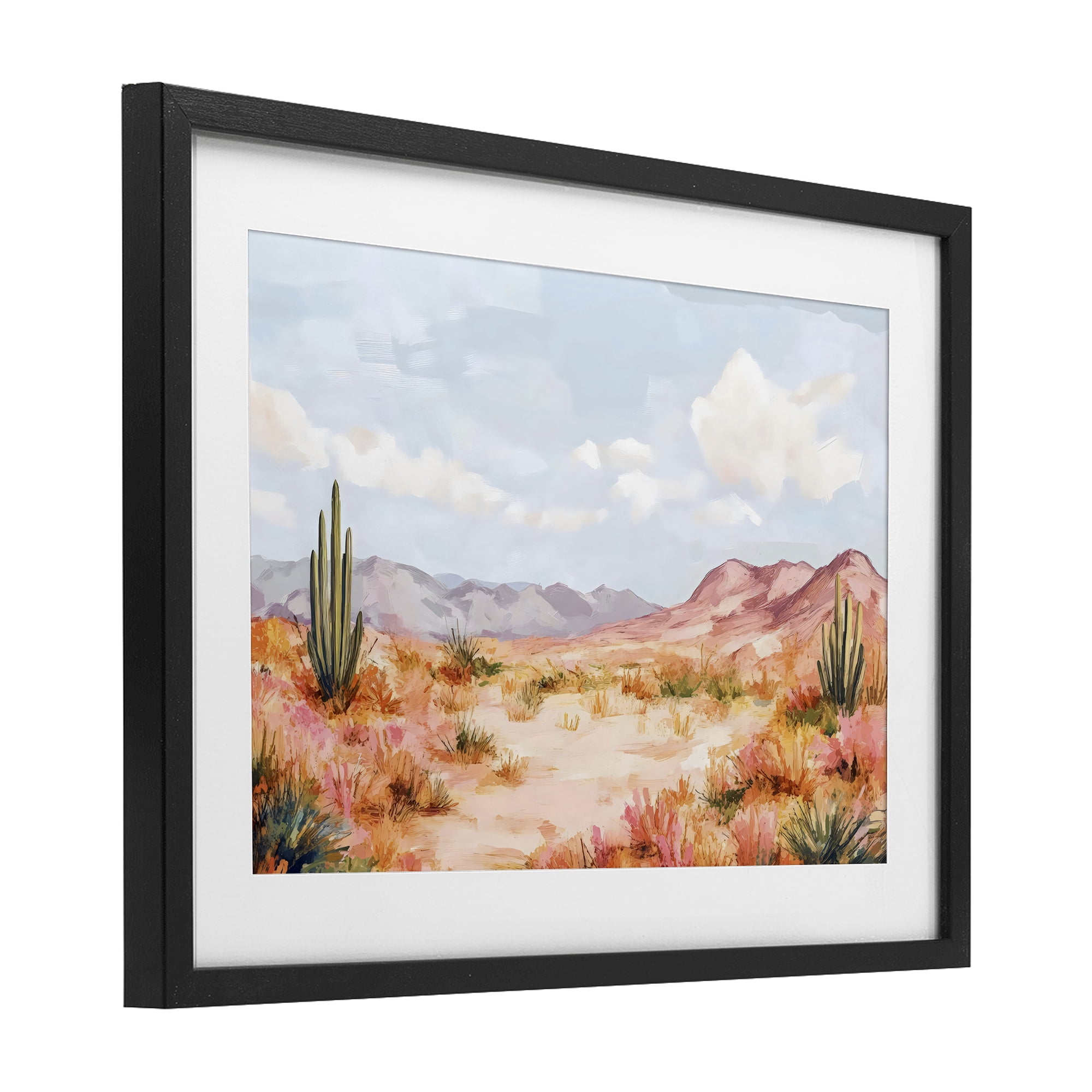 Stupell Industries Pastel Desert Dream Sunset Black Framed Print Under Glass, design by Creative Studio