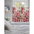 thumbnail image 3 of Pink Roses Bathroom Window Curtain, Spring Floral Elegant Pastoral Butterfly Retro Light Filtering Coffee Kitchen Curtains, Bedroom Living Room Curtains 2 Panel 84"x54", 3 of 6