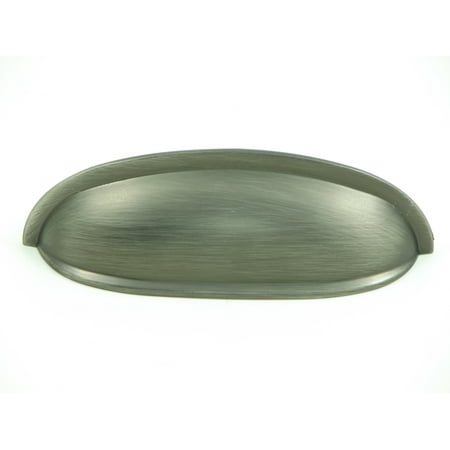 Distressed Nickel Stone - Stone Mill Hardware - Weathered Nickel Hudson Cup Pull