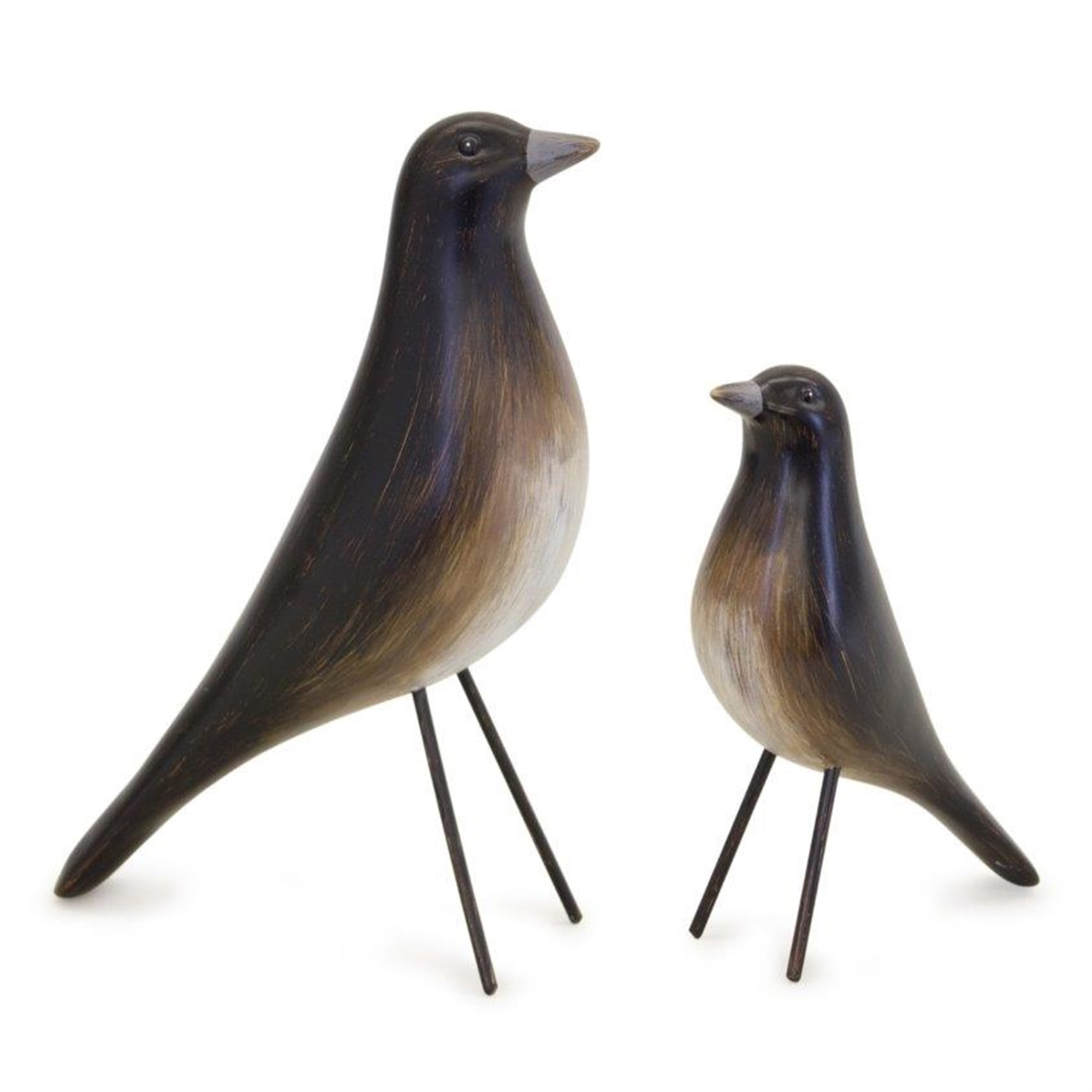 Bird (Set of 2) 4.75"L x 6.5"H, 6.25"L x 9.5"H Resin