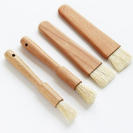 

2 Pcs Round Brush + Flat Brush Non Stick Baking Brush BBQ Mane Brush Cooking
