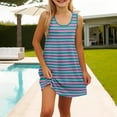 thumbnail image 3 of LTTVQM Summer Dresses for Toddlers Girls 12-13 Sleeveless Striped Sundress Comfy Round Neck Tank Dress Holiday Cover Up Dresses with Pocket Navy 12-13, 3 of 7